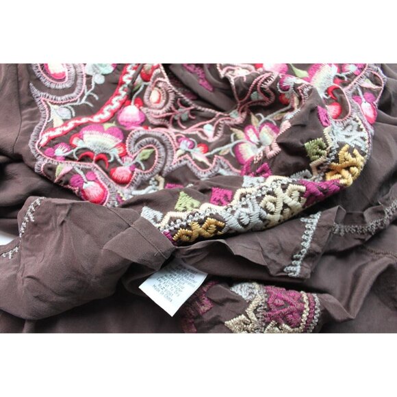 Johnny Was Biya Silk Tunic Blouse, Embroidered, Size S - Picture 6 of 8